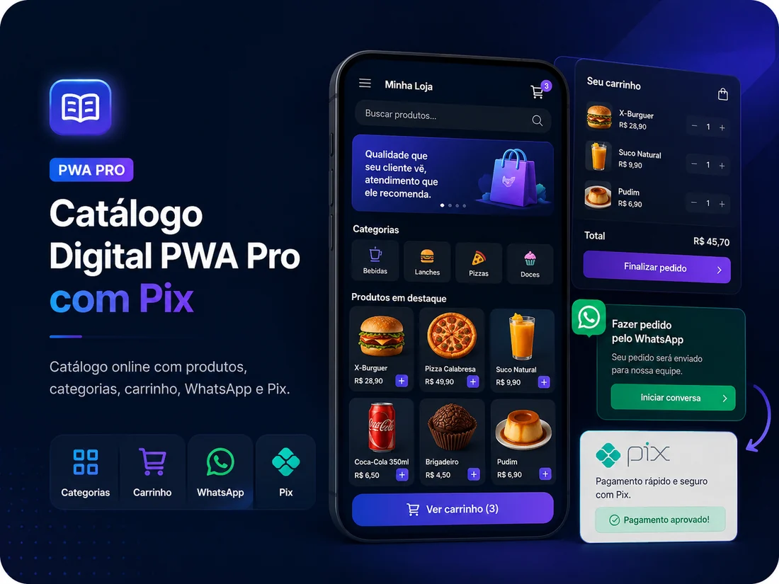 Catálogo Digital PWA Pro com Pix