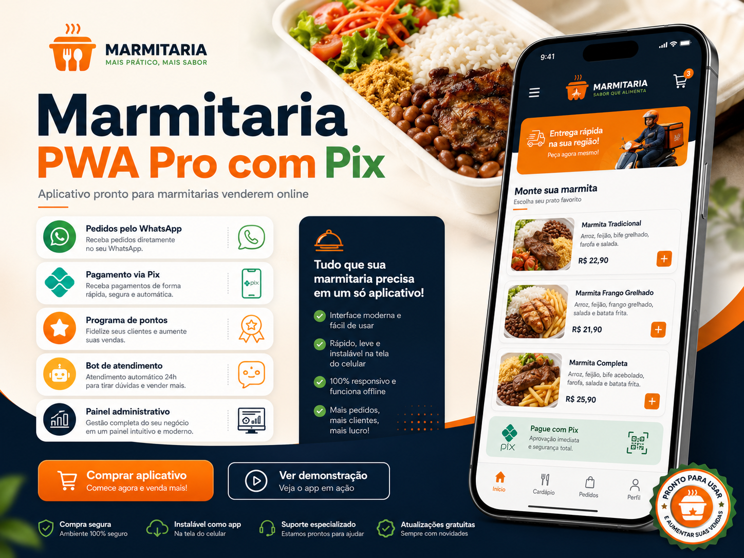 Marmitaria PWA Pro com Pix